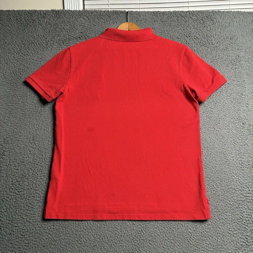 Polo Ralph Lauren Men Custom Slim Fit Polo Shirt Big Pony Logo Medium Red S/S